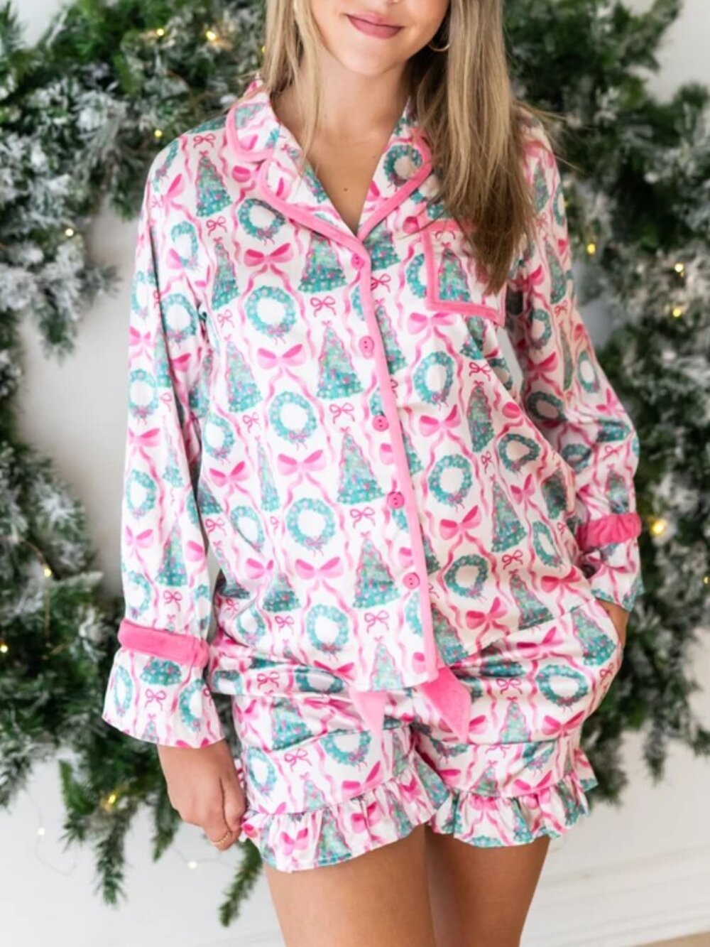 NWT CHEEKY PLUM - CHRISTMAS SHORTY Pajama set XS = Adult or Teen
